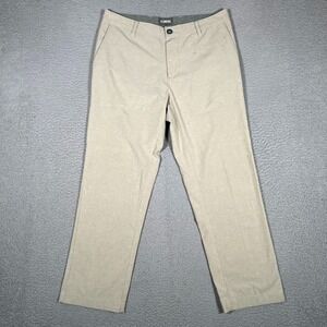 Linksoul Pants Mens 33 R Brown Boardwalker Golf Casual Preppy Performance Logo